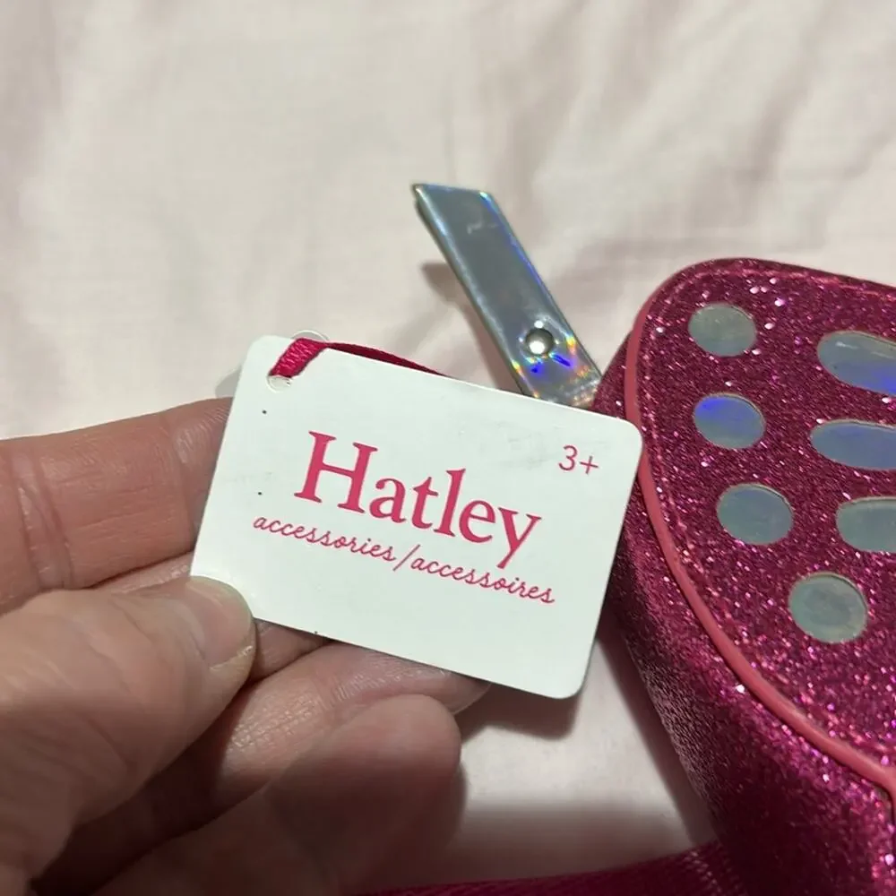 Hatley hot pink glitter butterfly belt bag cross body adjustable nwt perfect